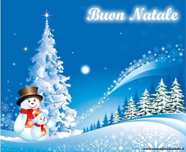 Immagini Albero di Natale: Albero di Natale e Pupazzi di Neve