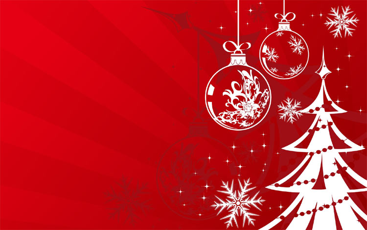 Immagini Albero di Natale: Albero di Natale con sfondo rosso