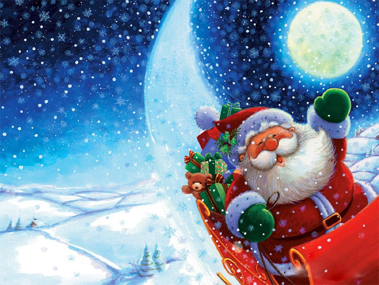 Immagini Babbo Natale: Babbo Natale con slitta